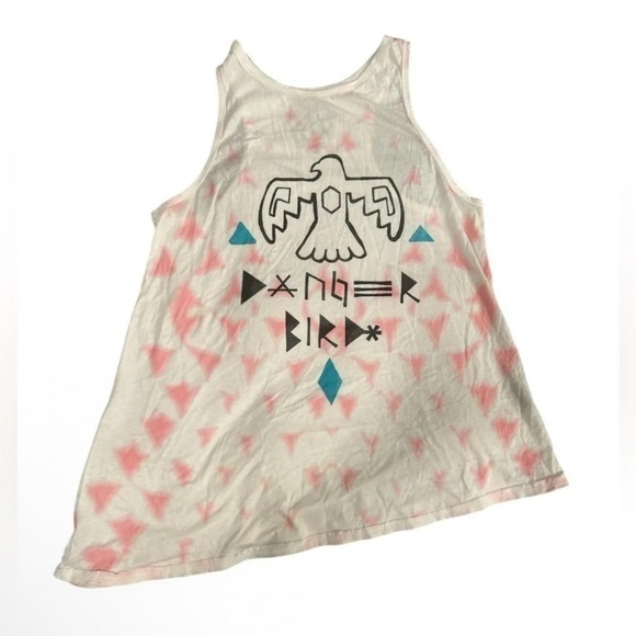 Chaser Tops - Chaser Danger Bird Women’s racerback tank top in White and Pink NWOT Size Small